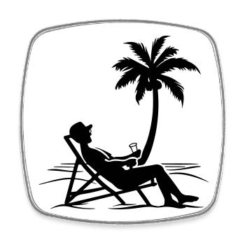 Sommer Relaxen Urlaub - Viereckiger Kühlschrankmagnet - Weiß - Vorne