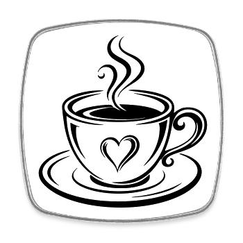 Kaffeetasse - Viereckiger Kühlschrankmagnet - Weiß - Vorne