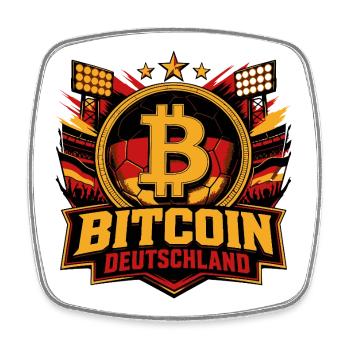 Bitcoin Deutschland Fußball Krypto  - Viereckiger Kühlschrankmagnet - Weiß - Vorne