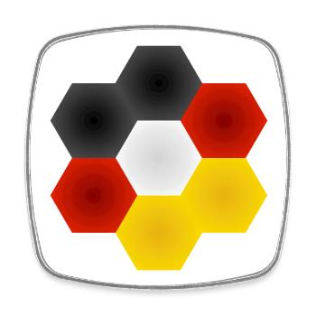 Honigwaben Farbenspiel Deutschlandfahne. - Viereckiger Kühlschrankmagnet - Weiß - Vorne