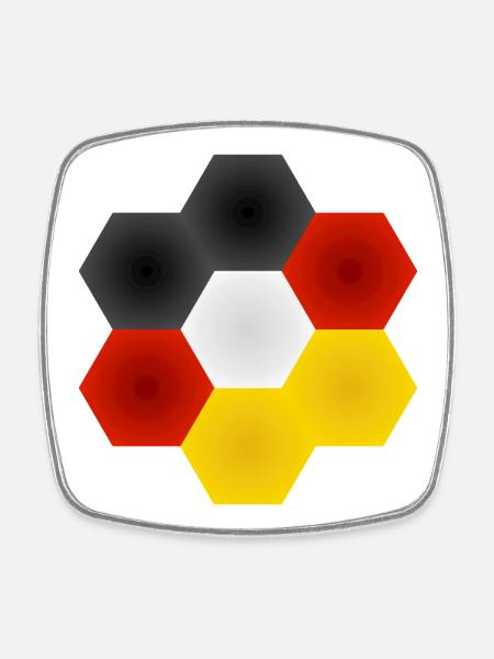 Honeycomb Colour Play German Flag. - Square fridge magnet - white