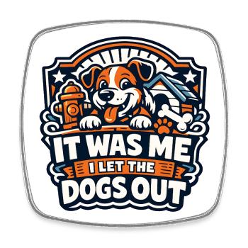 Dog Mischief Badge It Was Me - Viereckiger Kühlschrankmagnet - Weiß - Vorne