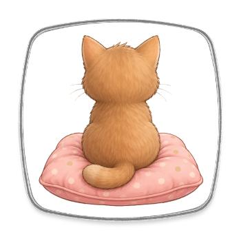 Motif de chat sur oreiller mignon - Magnet carré - blanc - Devant