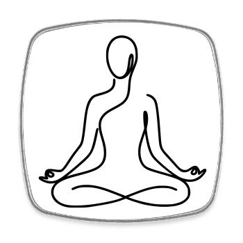 Minimalistisches Yoga-Design - Viereckiger Kühlschrankmagnet - Weiß - Vorne