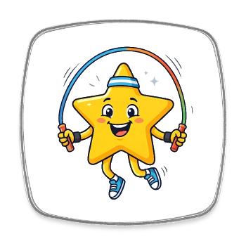 Jump Rope Star - Square fridge magnet - white - Front