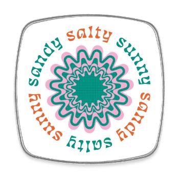 Salty Soul Mandala - Viereckiger Kühlschrankmagnet - Weiß - Vorne