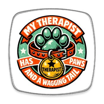 Pfoten-Therapie: Mein Hund als Therapeut - Viereckiger Kühlschrankmagnet - Weiß - Vorne