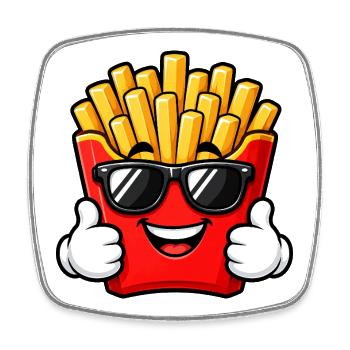 Frites Fast-food Summer Sun - Magnet carré - blanc - Devant