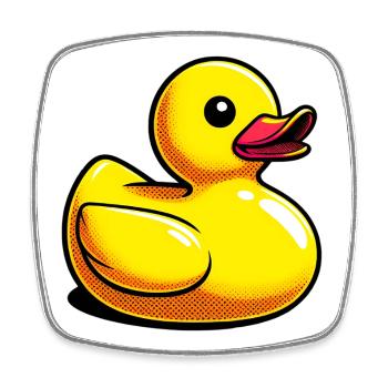 Ente Ente Ente Ente Ente - Viereckiger Kühlschrankmagnet - Weiß - Vorne