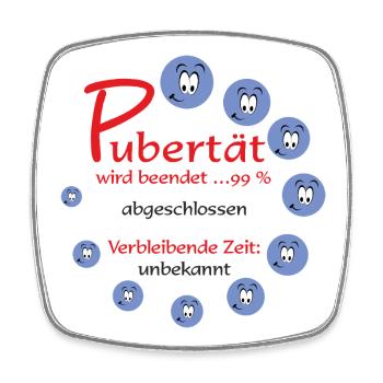 Pubertät beendet – 99% abgeschlossen - Viereckiger Kühlschrankmagnet - Weiß - Vorne