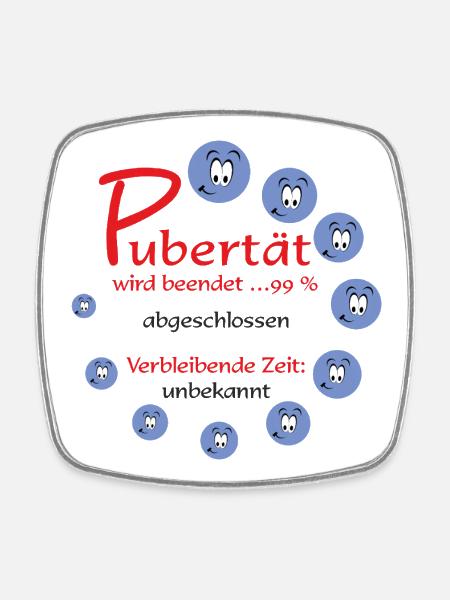 Pubertät beendet – 99% abgeschlossen - Viereckiger Kühlschrankmagnet - Weiß