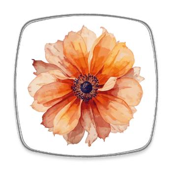 Flower - Square fridge magnet - white - Front