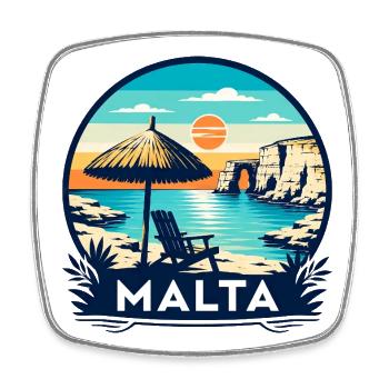 Malta Mittelmeer Insel Urlaub Kultur - Viereckiger Kühlschrankmagnet - Weiß - Vorne