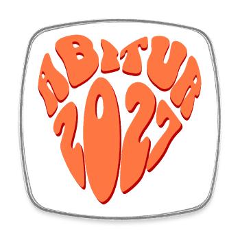 Abitur 2027 Herz - Square fridge magnet - white - Front