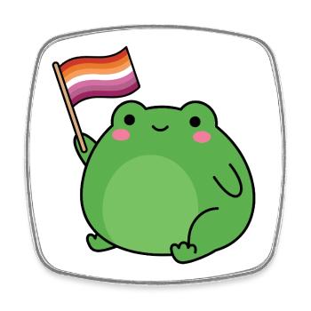 Pride Month LGBTQ - Lesbian Frog - Square fridge magnet - white - Front