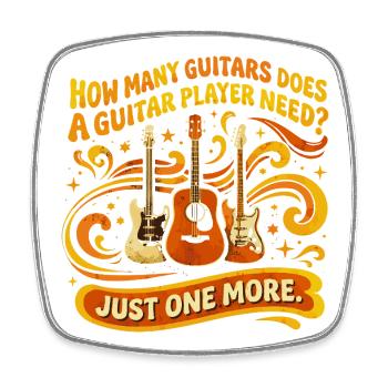 Guitar Humor Musician Music Retro Gift - Square fridge magnet - white - Front