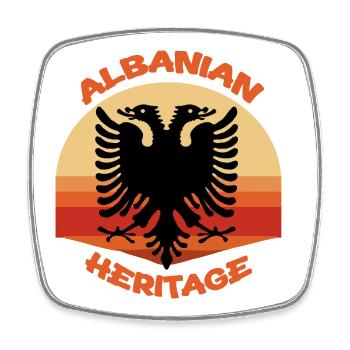 Albanian_Heritage - Square fridge magnet - white - Front