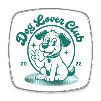 Dog Lover Club Cute Puppy Design - Square fridge magnet - white - Front