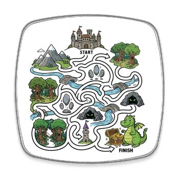 Dragon Treasure Map - Square fridge magnet - white - Front
