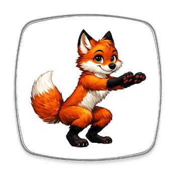Fuchs sportif - Magnet carré - blanc - Devant