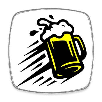 Icône de chope de bière - Magnet carré - blanc - Devant