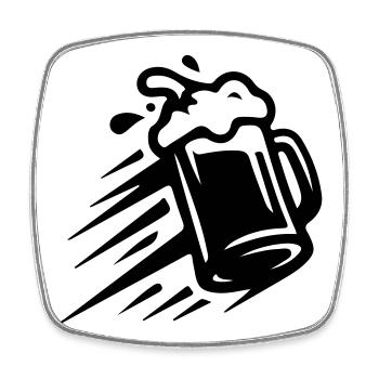 Icône de chope de bière - Magnet carré - blanc - Devant