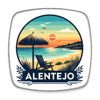 Alentejo Portugal Urlaub Erholungsreise - Viereckiger Kühlschrankmagnet - Weiß - Vorne