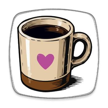 Herzmug mit Rosa Herz Illustration - Viereckiger Kühlschrankmagnet - Weiß - Vorne