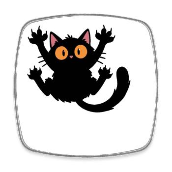 Black Cat Gripped Humor - Square fridge magnet - white - Front