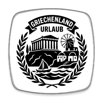 Griechenland Urlaub - Viereckiger Kühlschrankmagnet - Weiß - Vorne