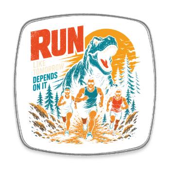 Running Motivation - Square fridge magnet - white - Front