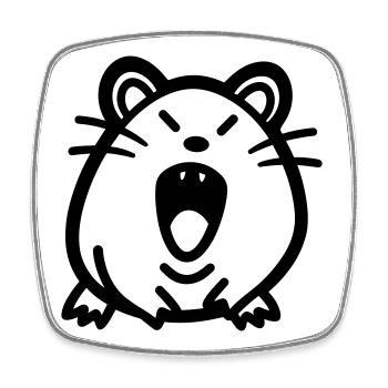 souris - Magnet carré - blanc - Devant