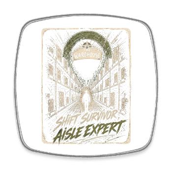 Funny Warehouse Shift Survivor Hall Expert Rétro - Magnet carré - blanc - Devant
