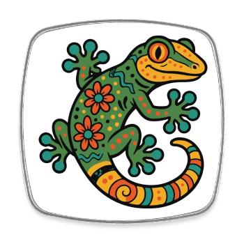 Gecko Mexico - Square fridge magnet - white - Front