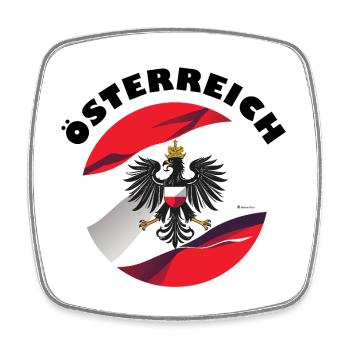 Österreich Fahne - Viereckiger Kühlschrankmagnet - Weiß - Vorne