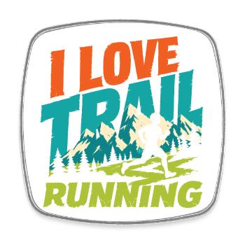 I Love Trail Running - Square fridge magnet - white - Front