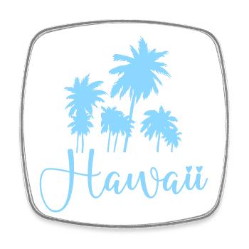 Hawaii Palm Trees Script Design - Square fridge magnet - white - Front