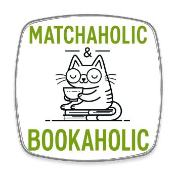 Matcha Cat & Books T-Shirt Gift Idea - Square fridge magnet - white - Front