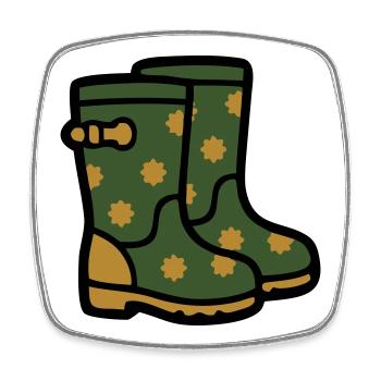 Rubber boots Gardening Muddy weather Rain - Square fridge magnet - white - Front