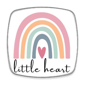 Little Heart Regenbogen | Kinder Design - Viereckiger Kühlschrankmagnet - Weiß - Vorne