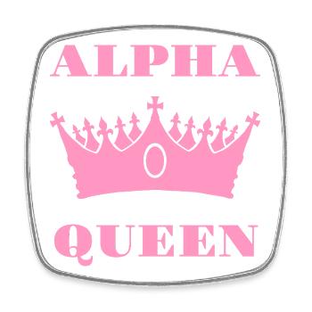 ALPHA QUEEN - POWER GIRL WOMAN POWERBOTTOM - Square fridge magnet - white - Front