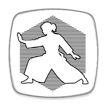 The Aikido masters and Aikido fit together - Square fridge magnet - white - Front