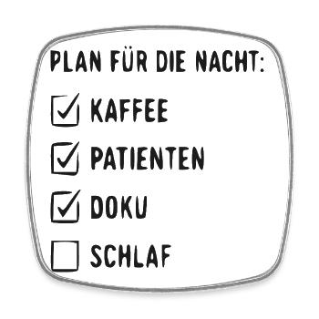 Nachtplan Kaffee Patienten Doku - Viereckiger Kühlschrankmagnet - Weiß - Vorne