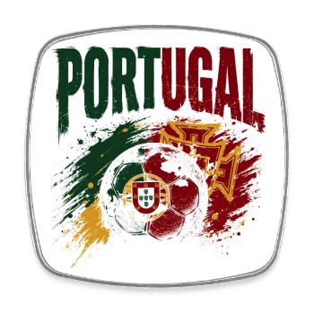 Portugal Fußball Fanshirt & Merch - Viereckiger Kühlschrankmagnet - Weiß - Vorne