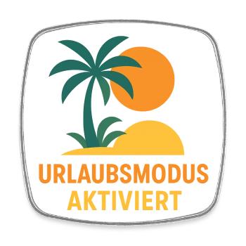 Urlaubsmodus Aktiviert Sonnenuntergang - Viereckiger Kühlschrankmagnet - Weiß - Vorne
