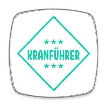 Kranfahrer Kranführer - Viereckiger Kühlschrankmagnet - Weiß - Vorne