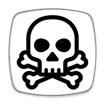 tête de mort, pirate, crâne, skull, icône, os croi - Magnet carré - blanc - Devant