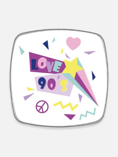 love_90s - Viereckiger Kühlschrankmagnet - Weiß