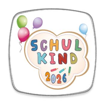 Schulkind 2026  Einschulung - Viereckiger Kühlschrankmagnet - Weiß - Vorne