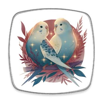 Budgies - Magnet carré - blanc - Devant